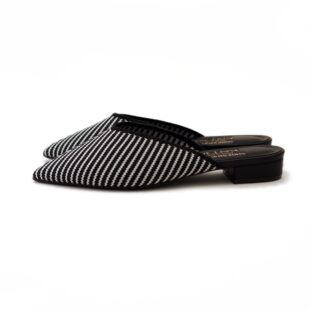 STRIPE BLACK リサイクルペットボトルミュールパンプス　22cm 23cm 24cm 25cm